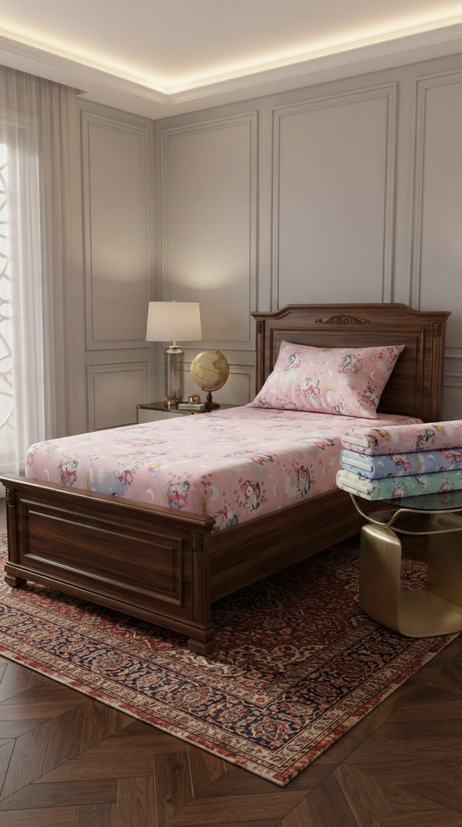 پارچه ملحفه  عروسکی2متر عرض اسب تک شاخ